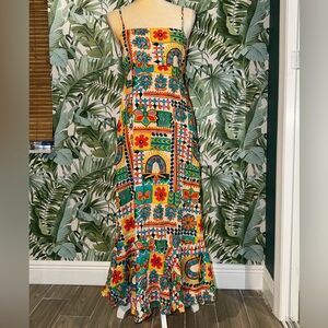 Vibrant Yellow Multicolor Patchwork Maxi Dress